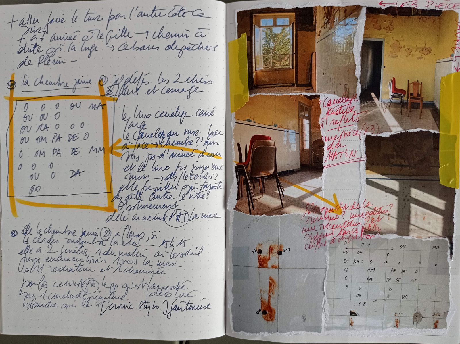 Cahier de notes de Karin Serres, résidence octobre 2023 Cahier de notes de Karin Serres, résidence octobre 2023