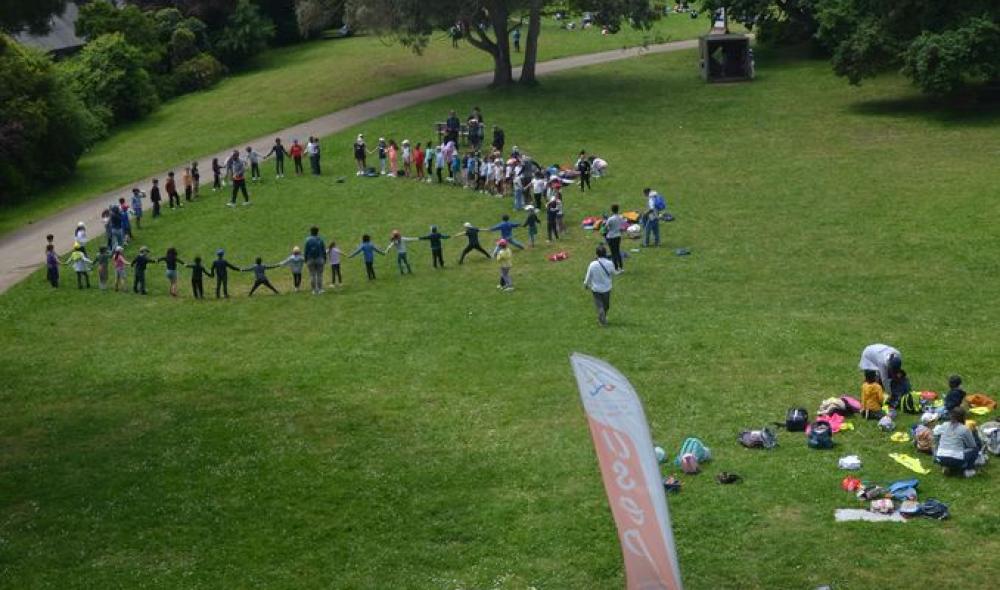 Le P'tit tour et le grand tour de Rohannec'h avec 400 enfants des écoles publiques de Saint-Brieuc réunies par l'USEP